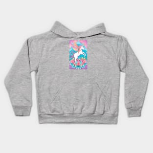 Unicorn Flying Lotus Mandala Kids Hoodie